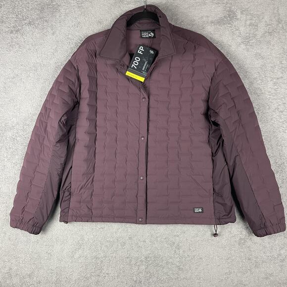 Mountain Hardwear Jacket Womens Large Stretchdown Purple Puffer NWT Down Winter - Picture 1 of 16